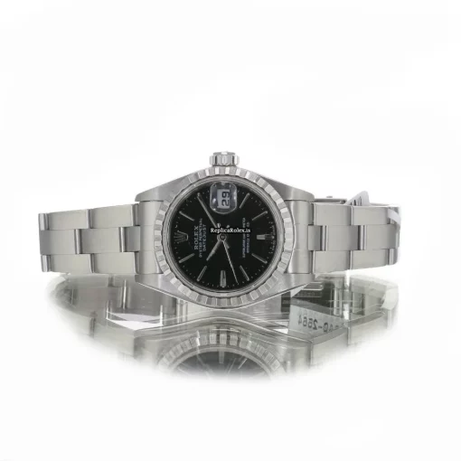 Reliable Replica Rolex Oyster Perpetual Lady Date 79240 Caliber 2235 Automatic Movement 26mm Steel Case Womens Watch - Image 9