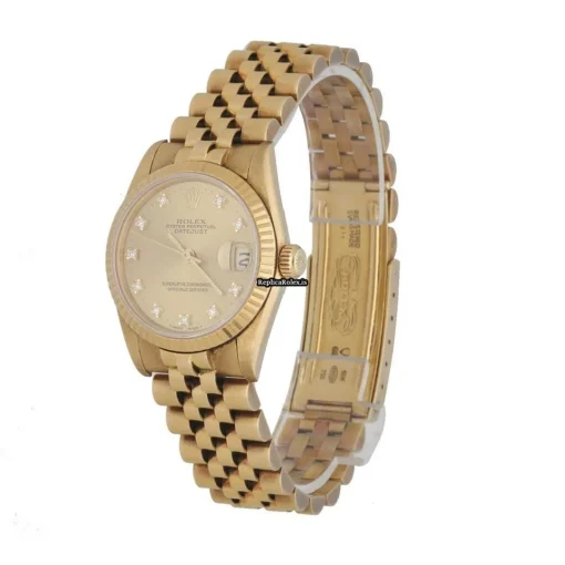 Cheap Replica Rolex Lady-datejust 68278 Automatic Movement 31mm Yellow Gold Case Womens Watch - Image 2