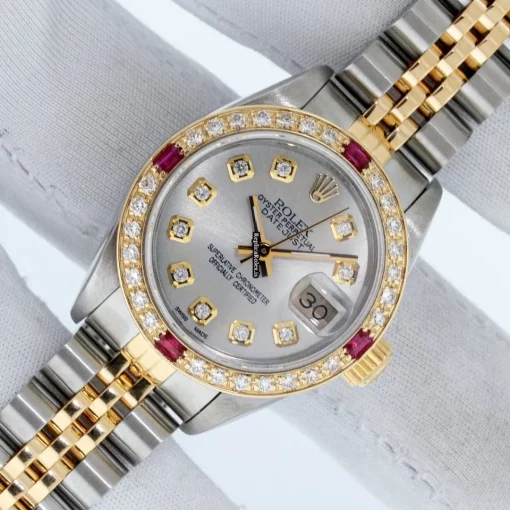 Incredible Replica Rolex Lady-datejust 69173 Caliber 2135 Automatic Movement 26mm Gold/steel Case Womens Watch - Image 2