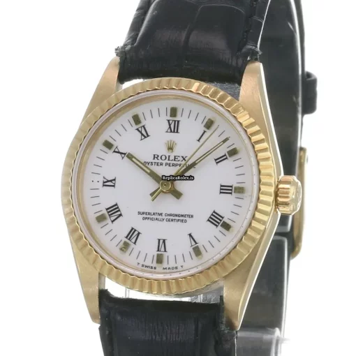Unique Knockoff Rolex Oyster Perpetual 67518 Automatic Movement 31mm Yellow Gold Case Mens/unisex Watch