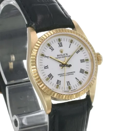 Unique Knockoff Rolex Oyster Perpetual 67518 Automatic Movement 31mm Yellow Gold Case Mens/unisex Watch - Image 4