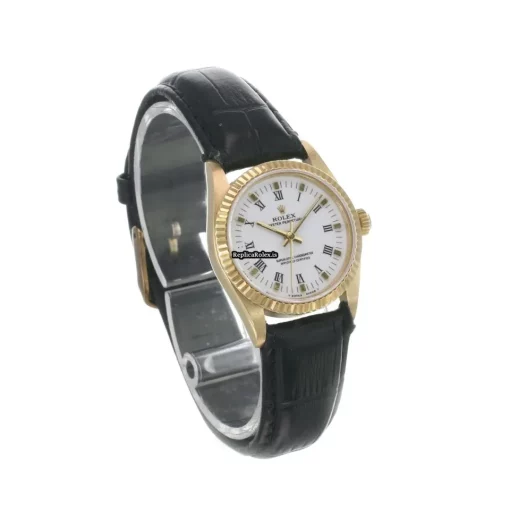 Unique Knockoff Rolex Oyster Perpetual 67518 Automatic Movement 31mm Yellow Gold Case Mens/unisex Watch - Image 5