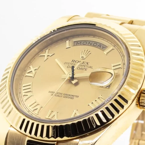 Neat Fake Rolex Day-date II 218238 Caliber 3156 Automatic Movement 41mm Yellow Gold Case Mens/unisex Watch