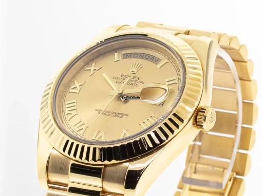 Neat Fake Rolex Day-date II 218238 Caliber 3156 Automatic Movement 41mm Yellow Gold Case Mens/unisex Watch - Image 2