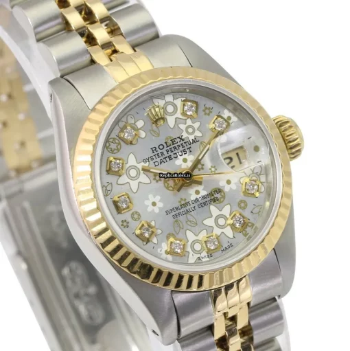 Cool Replicas Rolex Lady-datejust 69173 Caliber 2135 Automatic Movement 26mm Gold/steel Case Womens Watch - Image 2