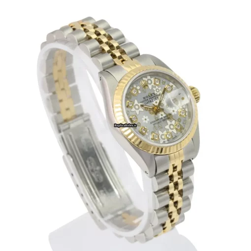 Cool Replicas Rolex Lady-datejust 69173 Caliber 2135 Automatic Movement 26mm Gold/steel Case Womens Watch - Image 6