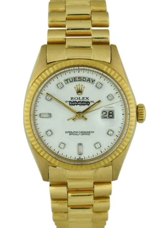 Reliable Fake Rolex Day-date 36 1803 Caliber 1556 Automatic Movement 36mm Yellow Gold Case Mens/unisex Watch