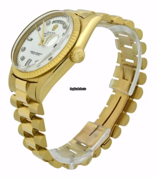Reliable Fake Rolex Day-date 36 1803 Caliber 1556 Automatic Movement 36mm Yellow Gold Case Mens/unisex Watch - Image 3