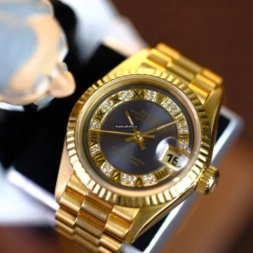 Wonderful Replica Rolex Lady-datejust 69178 Caliber 2135 Automatic Movement 26mm Yellow Gold Case Womens Watch - Image 4