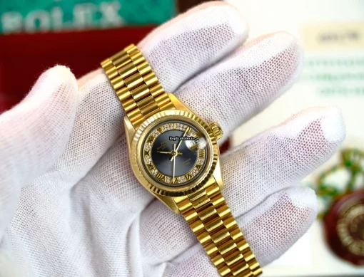 Wonderful Replica Rolex Lady-datejust 69178 Caliber 2135 Automatic Movement 26mm Yellow Gold Case Womens Watch - Image 6
