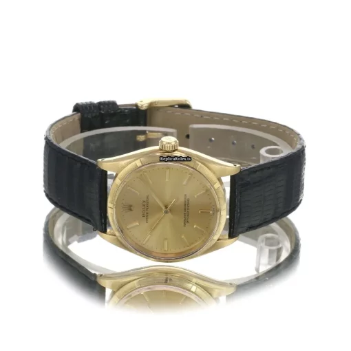 Cool Fake Rolex Oyster Perpetual 34 1005 Caliber 1570 Automatic Movement 34mm Yellow Gold Case Mens/unisex Watch - Image 12