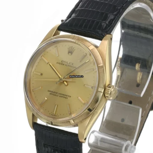 Cool Fake Rolex Oyster Perpetual 34 1005 Caliber 1570 Automatic Movement 34mm Yellow Gold Case Mens/unisex Watch - Image 3