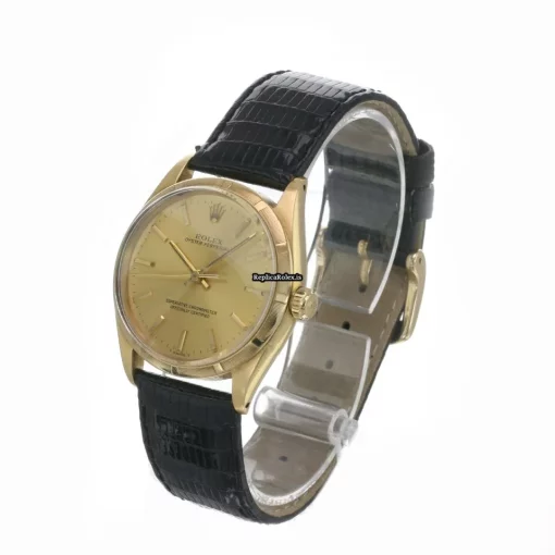 Cool Fake Rolex Oyster Perpetual 34 1005 Caliber 1570 Automatic Movement 34mm Yellow Gold Case Mens/unisex Watch - Image 5