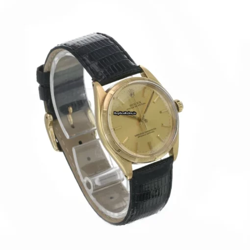 Cool Fake Rolex Oyster Perpetual 34 1005 Caliber 1570 Automatic Movement 34mm Yellow Gold Case Mens/unisex Watch - Image 7