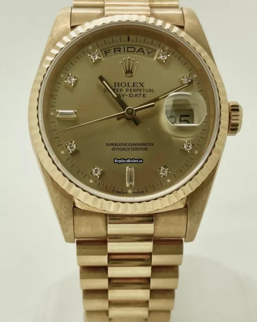 Cheap Replica Rolex Day-date 36 18238 Caliber 3155 Automatic Movement 36mm Yellow Gold Case Mens/unisex Watch