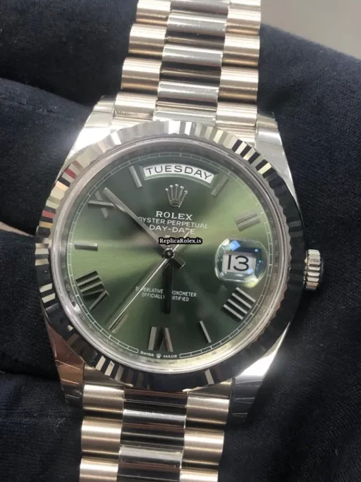 Amazing Replica Rolex Day-date 40 228239 Caliber 3255 Automatic Movement 40mm White Gold Case Mens/unisex Watch