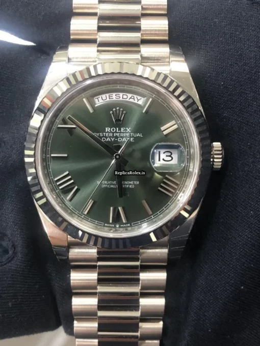 Amazing Replica Rolex Day-date 40 228239 Caliber 3255 Automatic Movement 40mm White Gold Case Mens/unisex Watch - Image 2