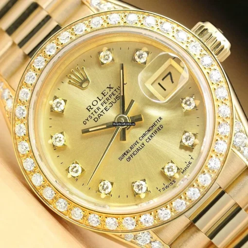 Fantastic Replica Rolex Lady-datejust 69178 Caliber 2135 Automatic Movement 26mm Yellow Gold Case Womens Watch