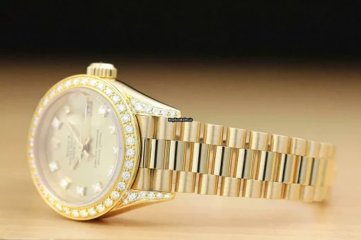 Fantastic Replica Rolex Lady-datejust 69178 Caliber 2135 Automatic Movement 26mm Yellow Gold Case Womens Watch - Image 4