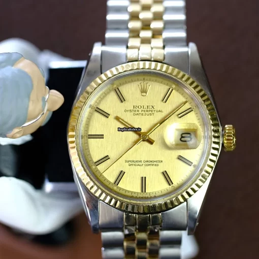 Best Replica Rolex Datejust 1601 Caliber 1570 Automatic Movement 36mm Gold/steel Case Mens/unisex Watch - Image 3