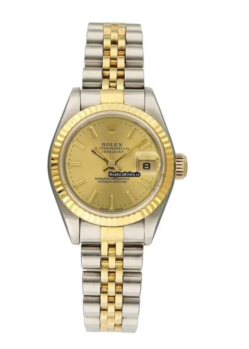 Remarkable Fake Rolex Lady-datejust 69173 Caliber 2135 Automatic Movement 26mm Steel Case Womens Watch - Image 2