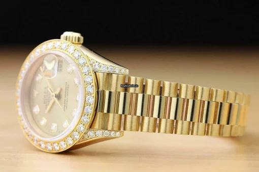Wonderful Fakes Rolex Lady-datejust 69178 Caliber 2135 Automatic Movement 26mm Yellow Gold Case Womens Watch - Image 4