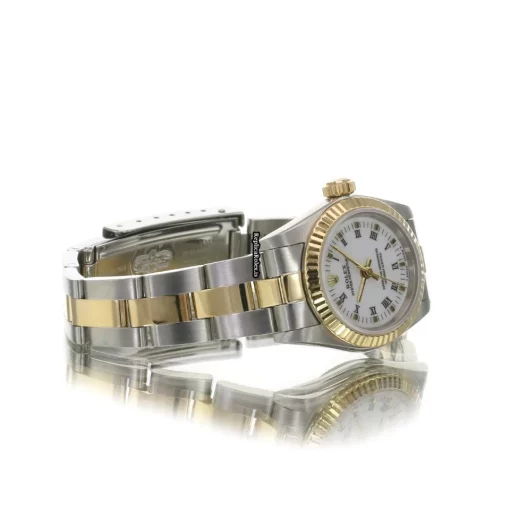 High Quality Fake Rolex Oyster Perpetual 67193 Caliber 2130 Automatic Movement 24x26mm Gold/steel Case Womens Watch - Image 14