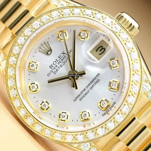 Cheap Replica Rolex Lady-datejust 69178 Caliber 2135 Automatic Movement 26mm Yellow Gold Case Womens Watch