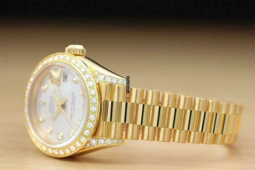 Cheap Replica Rolex Lady-datejust 69178 Caliber 2135 Automatic Movement 26mm Yellow Gold Case Womens Watch - Image 4
