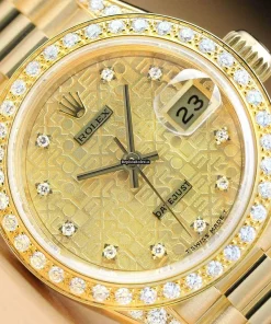 Luxury Replica Rolex Lady-datejust 69178 Caliber 2135 Automatic Movement 26mm Yellow Gold Case Womens Watch