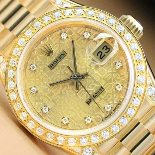 Luxury Replica Rolex Lady-datejust 69178 Caliber 2135 Automatic Movement 26mm Yellow Gold Case Womens Watch