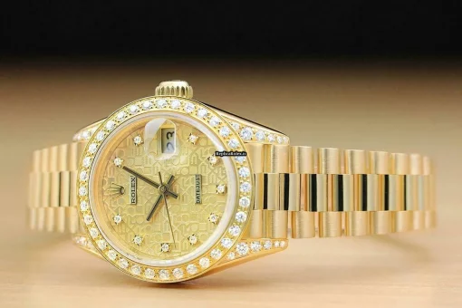Luxury Replica Rolex Lady-datejust 69178 Caliber 2135 Automatic Movement 26mm Yellow Gold Case Womens Watch - Image 2