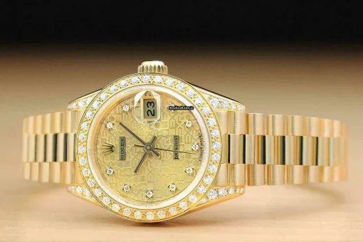 Luxury Replica Rolex Lady-datejust 69178 Caliber 2135 Automatic Movement 26mm Yellow Gold Case Womens Watch - Image 3