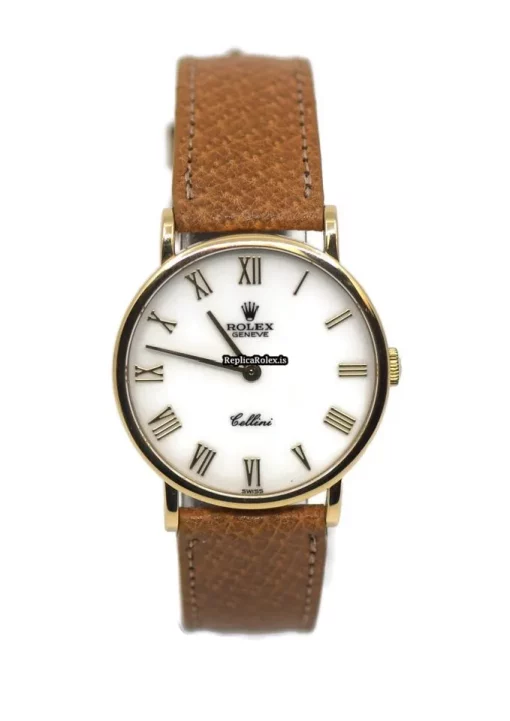 Exquisite Replicas Rolex Cellini 5112 Caliber 1601 Manual Winding Movement 32mm Yellow Gold Case Mens/unisex Watch