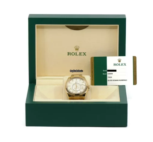 Discount Imitation Rolex Sky-dweller 326938 Caliber 9001 Automatic Movement 42mm Yellow Gold Case Mens/unisex Watch - Image 4