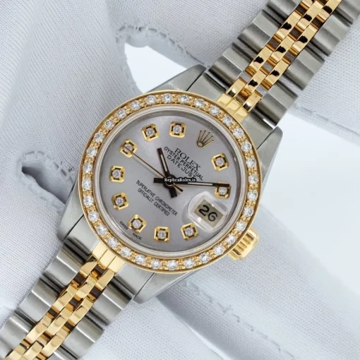 Excellent Fakes Rolex Lady-datejust 69173 Caliber 2135 Automatic Movement 26mm Gold/steel Case Womens Watch - Image 2