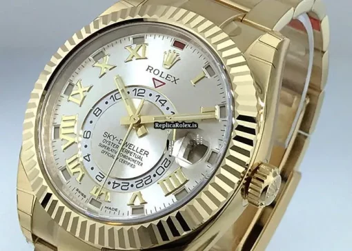 Lovely Fake Rolex Sky-dweller 326938 Automatic Movement 42mm Yellow Gold Case Mens/unisex Watch - Image 2