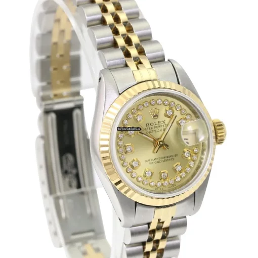 Nice Copy Rolex Lady-datejust 69173 Caliber 2135 Automatic Movement 26mm Gold/steel Case Womens Watch - Image 4