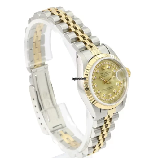 Nice Copy Rolex Lady-datejust 69173 Caliber 2135 Automatic Movement 26mm Gold/steel Case Womens Watch - Image 8