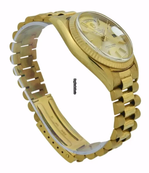 Trustworthy Knockoff Rolex Day-date 36 1803 Caliber 1556 Automatic Movement 36mm Yellow Gold Case Mens/unisex Watch - Image 2