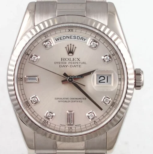 Luxury Replicas Rolex Day-date 36 118239 Caliber 3155 Automatic Movement 36x43mm White Gold Case Mens/unisex Watch