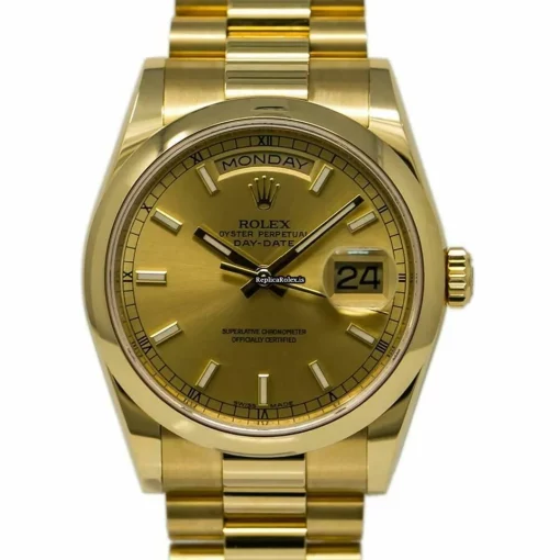 Design Replica Rolex Day-date 36 118208 Automatic Movement 36mm Yellow Gold Case Mens/unisex Watch - Image 4