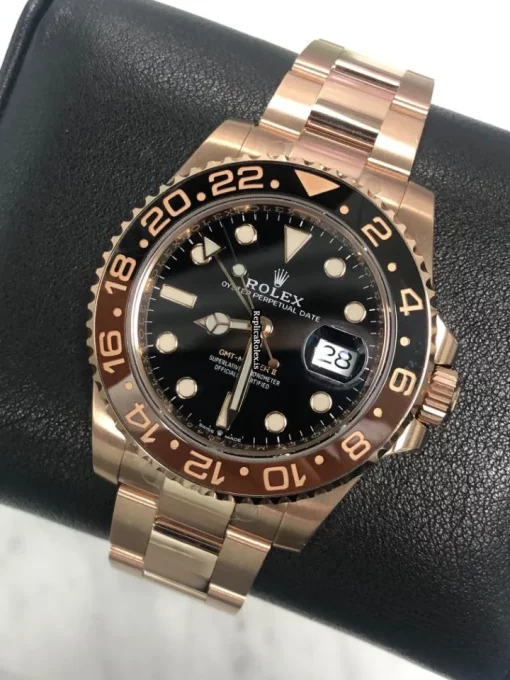 High Quality Replica Rolex Gmt-master II 126715chnr Caliber 3285 Automatic Movement 40mm Rose Gold Case Mens/unisex Watch