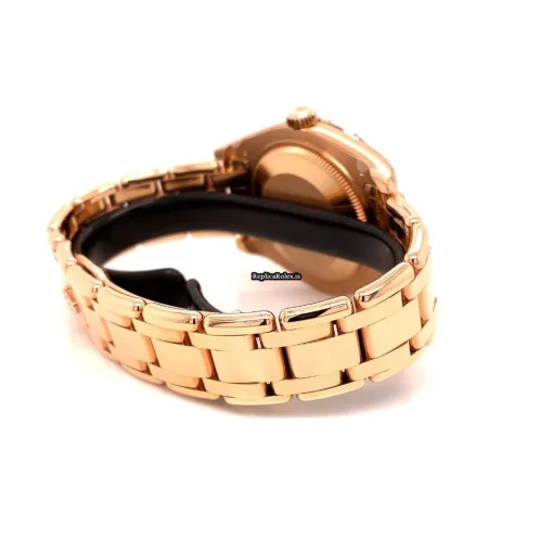 Great Fake Rolex Pearlmaster 81285 Automatic Movement 34mm Rose Gold Case Womens Watch - Image 9