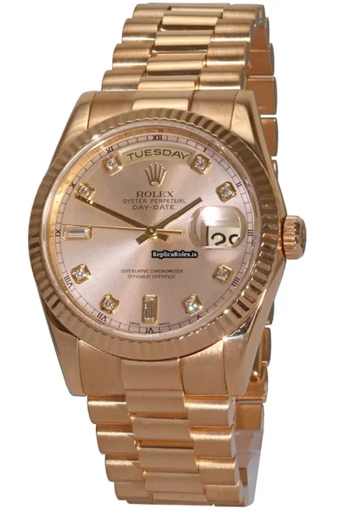 Stylish Replica Rolex Day-date 36 118238 Caliber 3155 Automatic Movement 36mm Yellow Gold Case Mens/unisex Watch