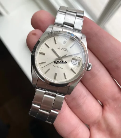 Superior Fake Rolex Oyster Precision 6694 Caliber 1225 Manual Winding Movement 34x40mm Steel Case Mens/unisex Watch - Image 3