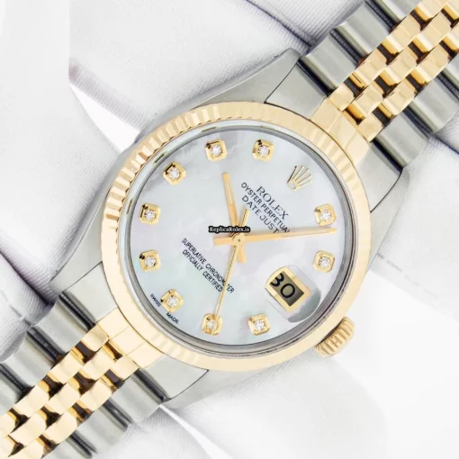 Distinctive Fake Rolex Datejust 16013 Caliber 3135 Automatic Movement 36mm Gold/steel Case Mens/unisex Watch - Image 2