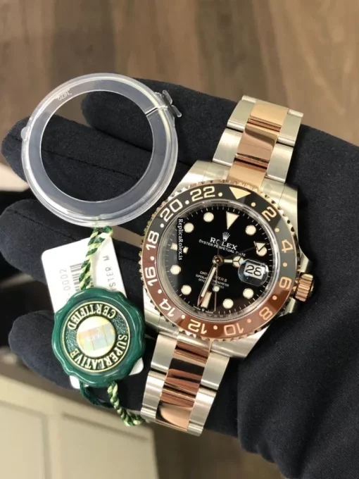 Inexpensive Replica Rolex Gmt-master II 126711chnr Caliber 3285 Automatic Movement 40mm Gold/steel Case Mens/unisex Watch