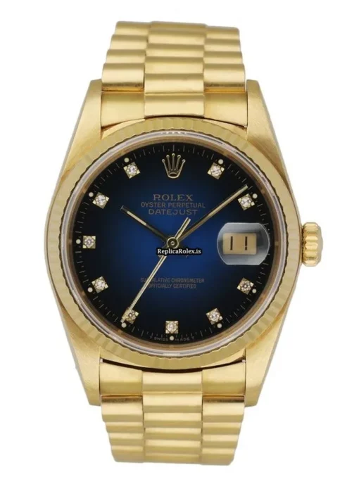 Pleasing Replicas Rolex Datejust 16018 Automatic Movement 36mm Yellow Gold Case Mens/unisex Watch