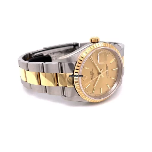 Remarkable Fake Rolex Oyster Perpetual Date 15233 Caliber 3135 Automatic Movement 34mm Gold/steel Case Mens/unisex Watch - Image 8